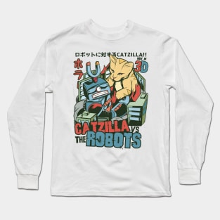 Catzilla v Robots Long Sleeve T-Shirt